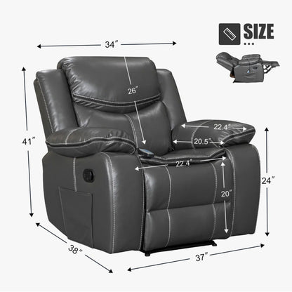 Recliner Chair With Vibration And Heating - Gray