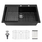 Kitchen Sink Granite Composite Drop In Sink With Durable Material - Black