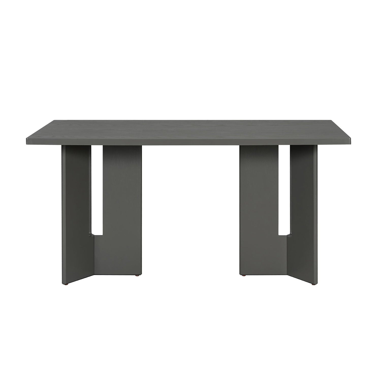 Dining Table Set With 6 Upholstered Chairs, Rectangular Table With Cutout Legs