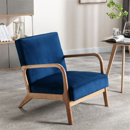 Classic Mid-Century Modern Accent Chairs, Open Framed Armchair With Cushioning