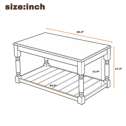 Vibe Haus Farmhouse Wooden Coffee Table