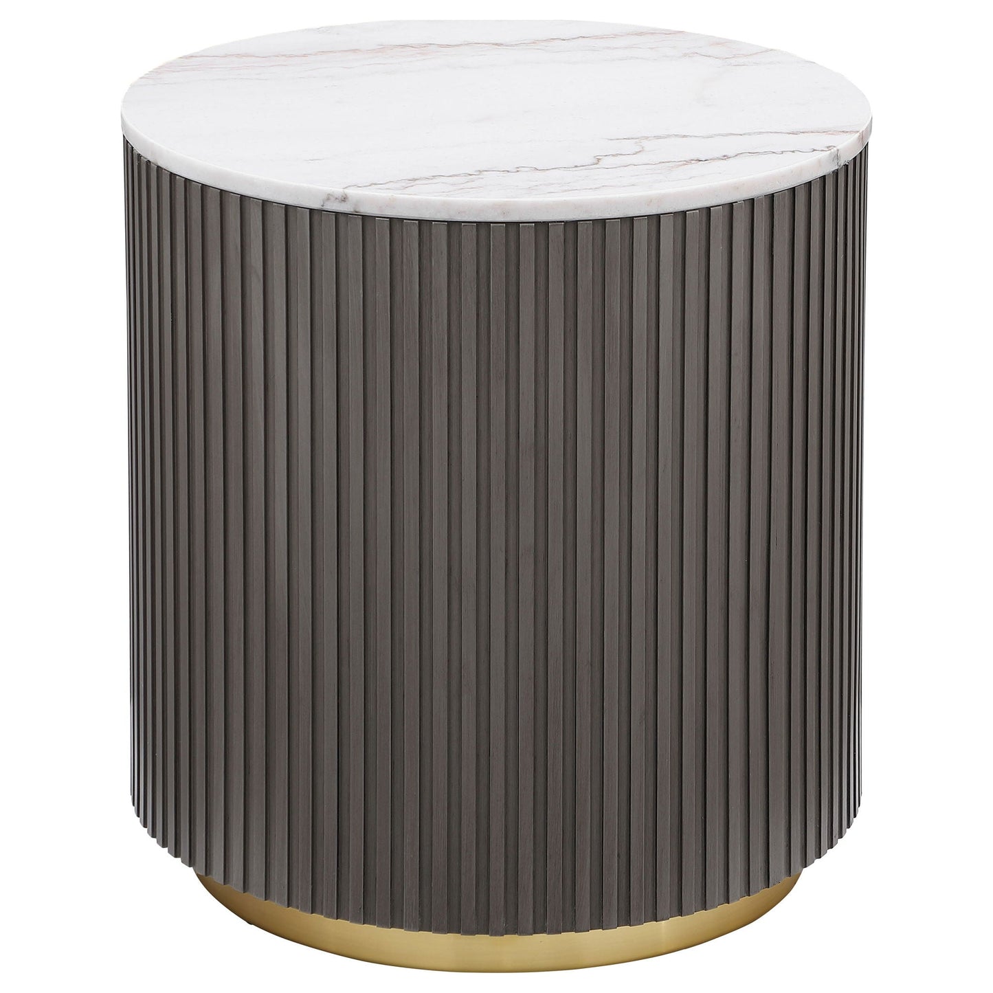 Jason 3-piece Round White Marble Coffee Table Set Charcoal