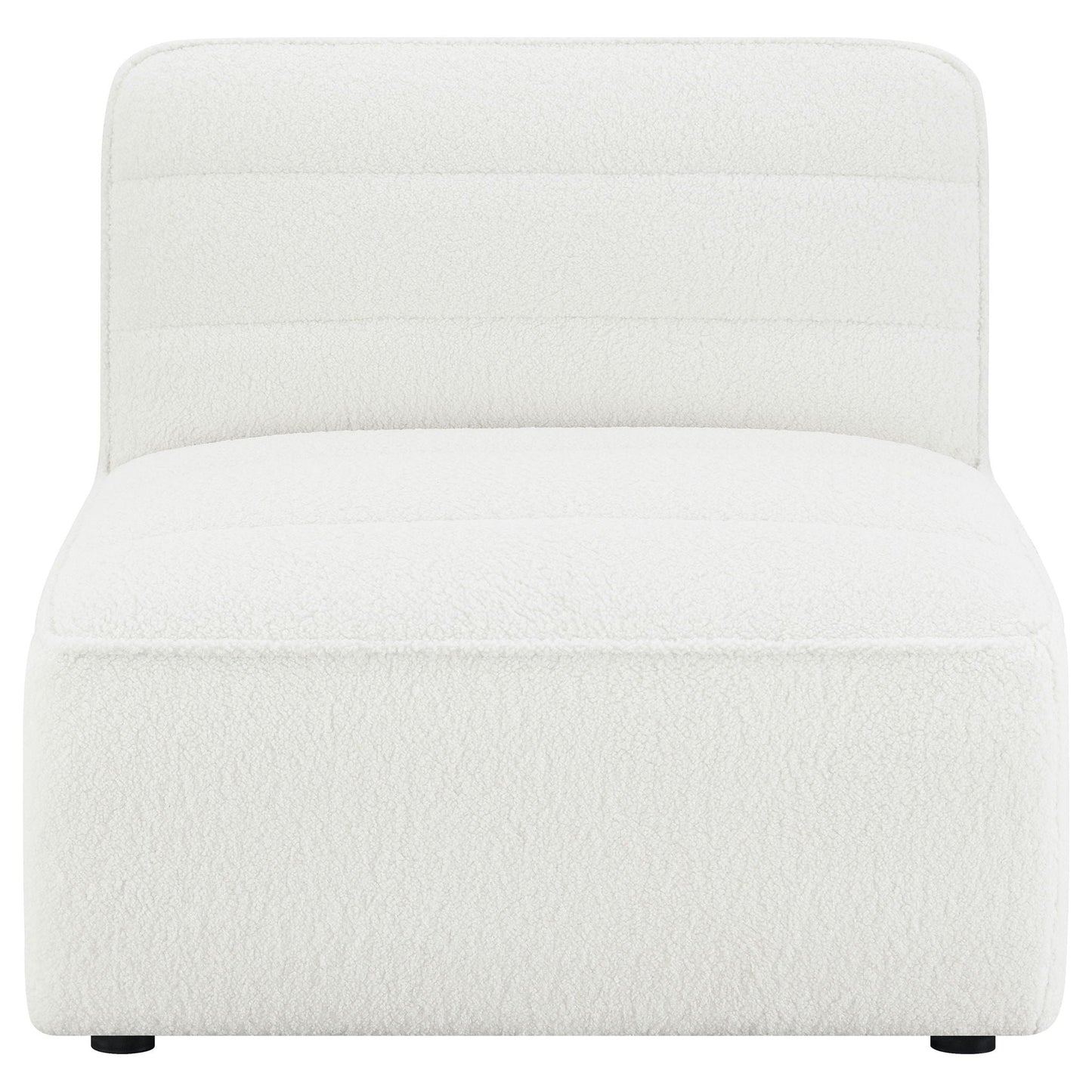 Bonnie - Upholstered Armless Chair With Channel Tufting - Ivory