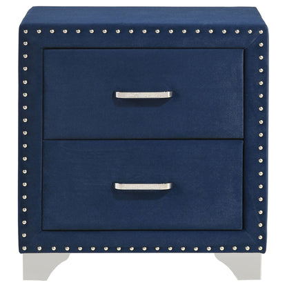 Melody Upholstered 2-drawer Nightstand Pacific Blue