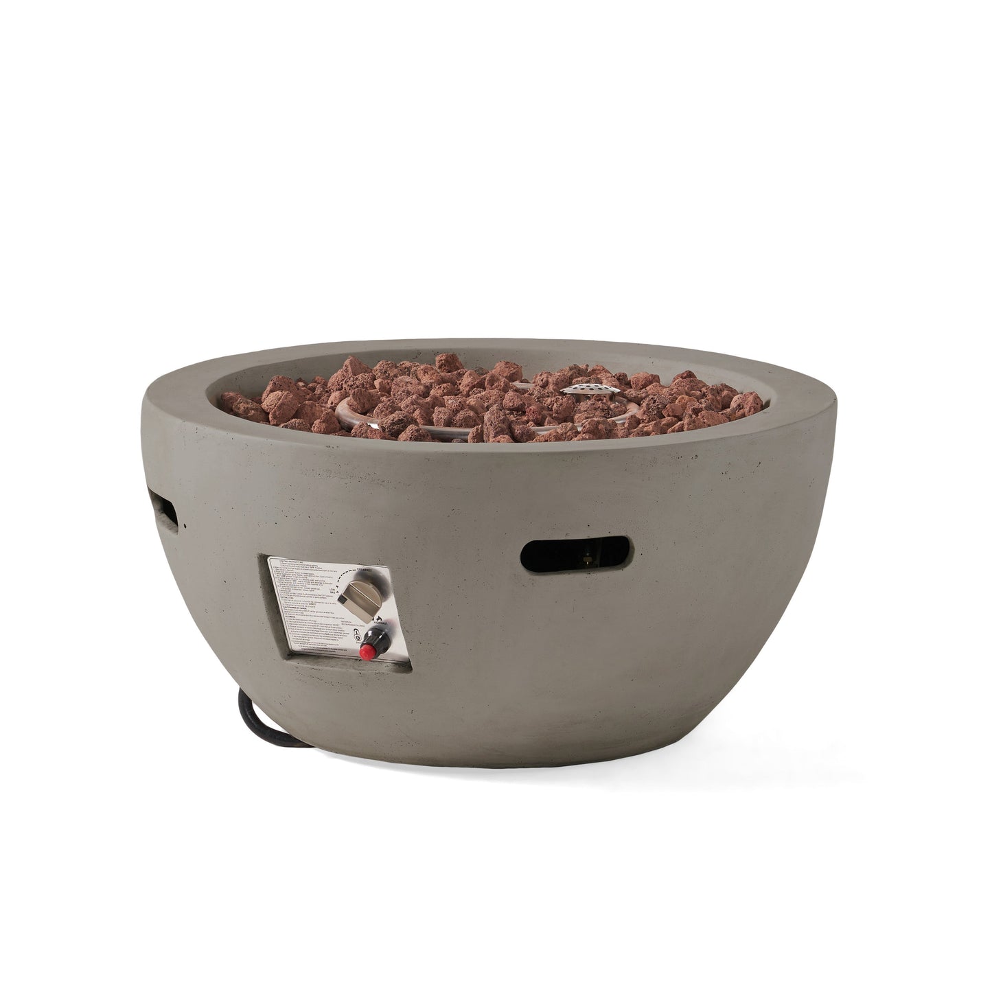 27' Bowl Shaped MGO 40,000 BTU Propane Fire Pit, Light Grey (Tank Cover not Included)