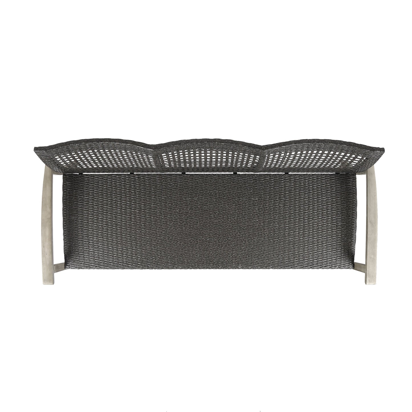 Outdoor Acacia Wood Wicker 3 Seater Sofa