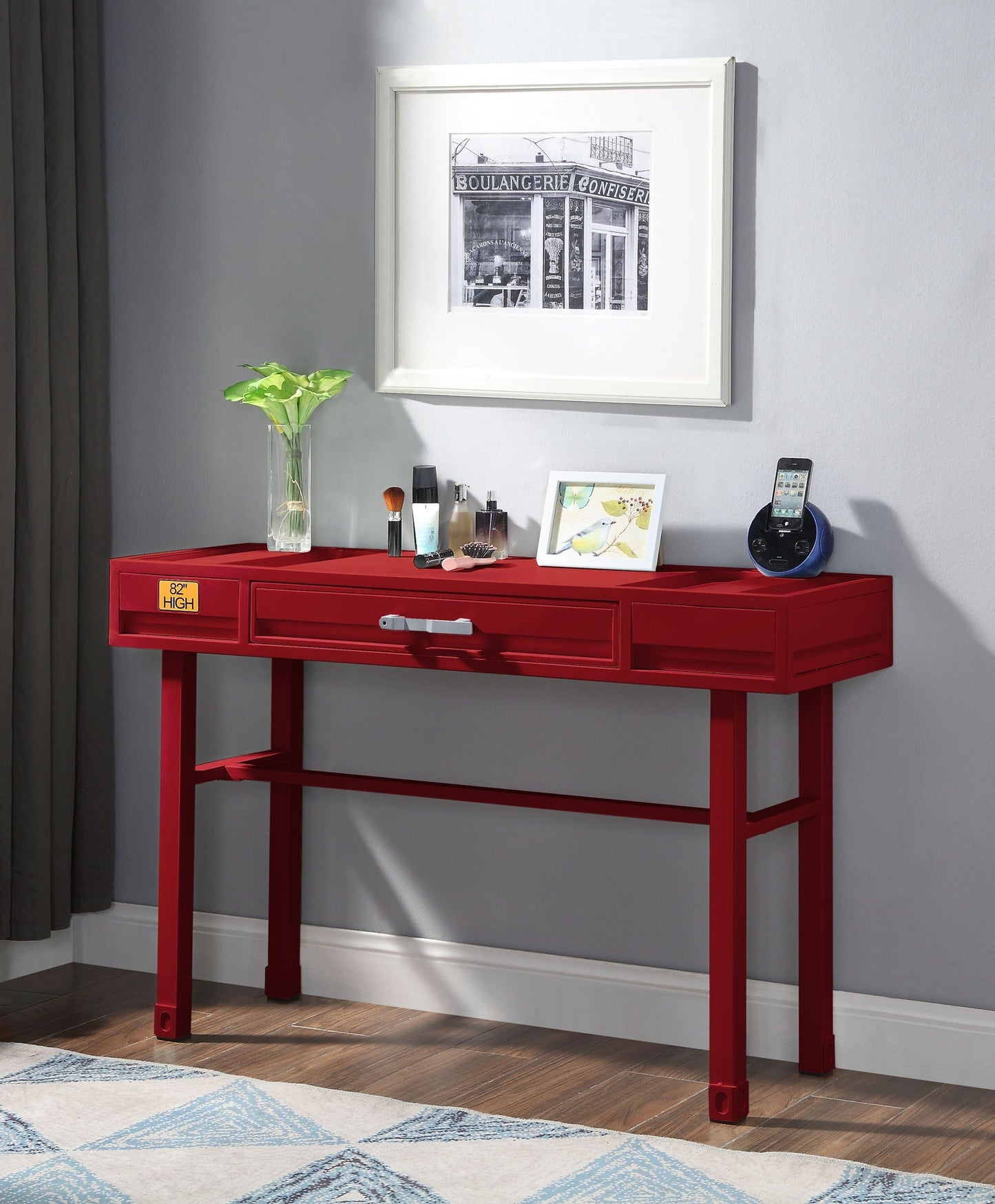 Cargo Vanity Desk With Functional Storage