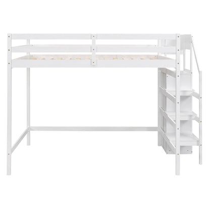 Loft Bed With Built In Storage Wardrobe And Staircase