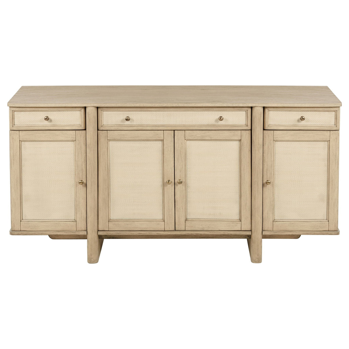 Kailani 4-door Cane Sideboard Buffet Cabinet Beige Oak