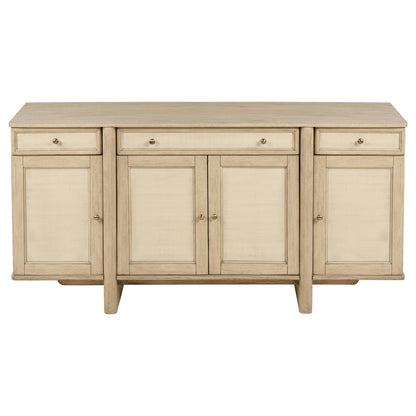Kailani 4-door Cane Sideboard Buffet Cabinet Beige Oak