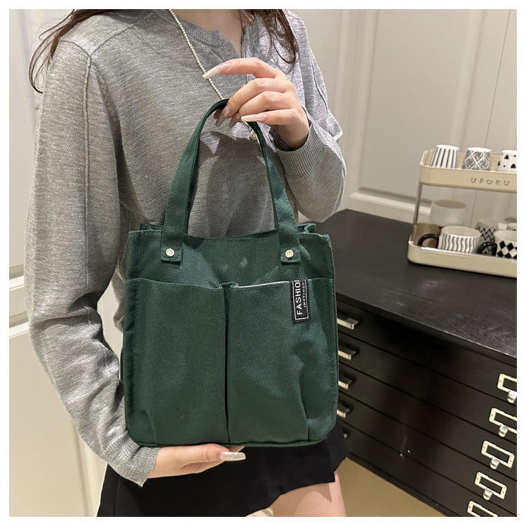 Plain-colored Tote Bag Student Lunch Box