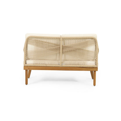 Hueber Outdoor And Rope 4 Seater Chat Set With Cushions - Teak