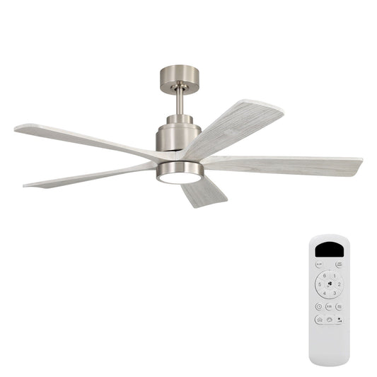 Ultra Quiet Reversible Ceiling Fan With Dimmable LED Light - Brushed Nickel