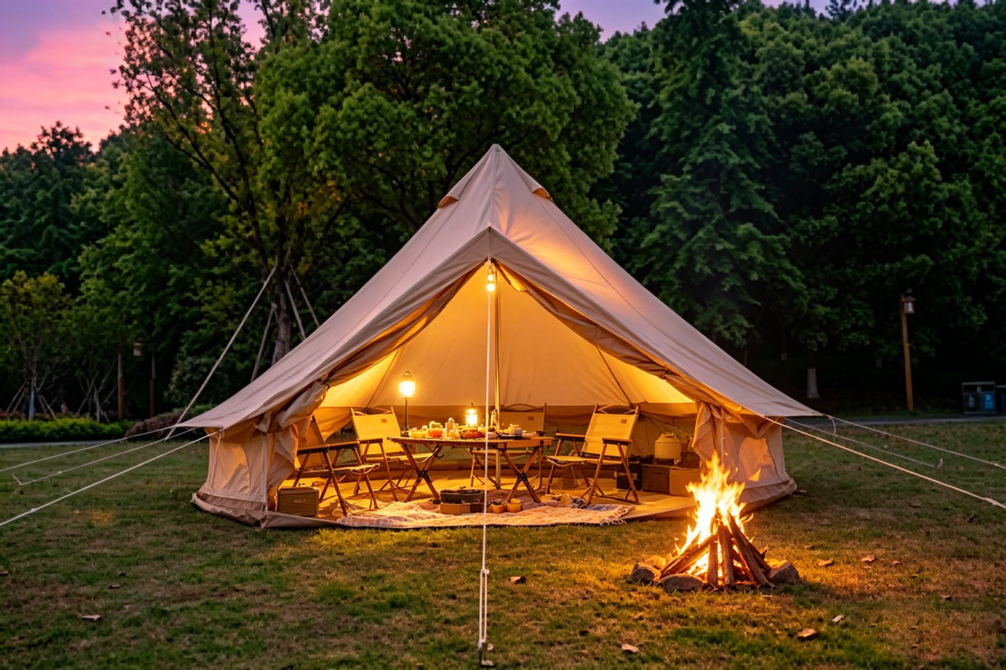 Oxford Bell Tent for Family Camping - Spacious 9.8ft Yurt with Stove Jack