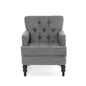 Harrison Tufted Club Chair with Button Tufted Back and Birch Wood Legs