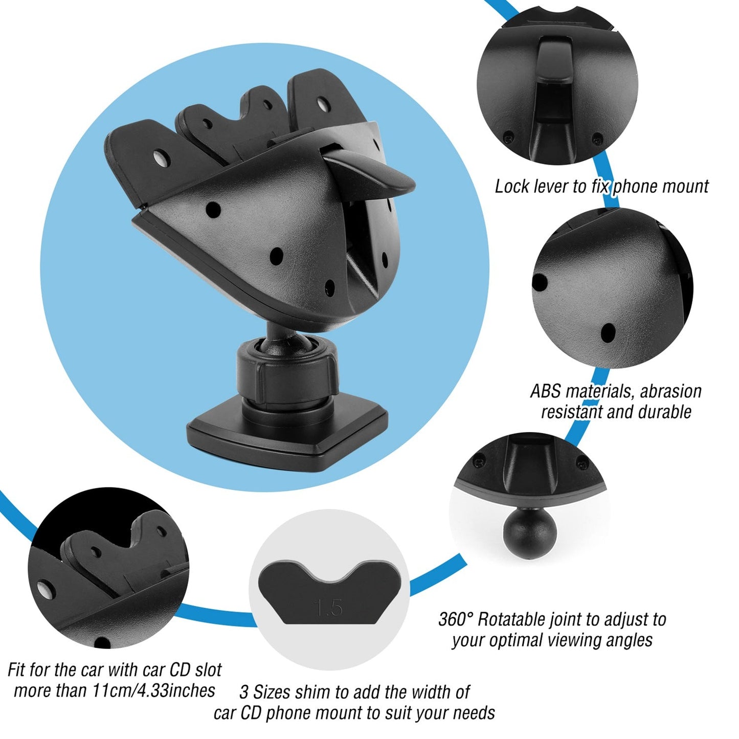 Car Phone Holder CD Slot Phone Mount Stand 360¡ Rotatable Magnetic Smartphone GPS Hands-free Driving Holder For iPhone XS/XS Max/Samsung Galaxy S11/S1