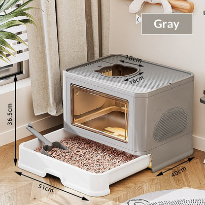 Enclosed Extra-Large Drawer-Type Cat Litter Box