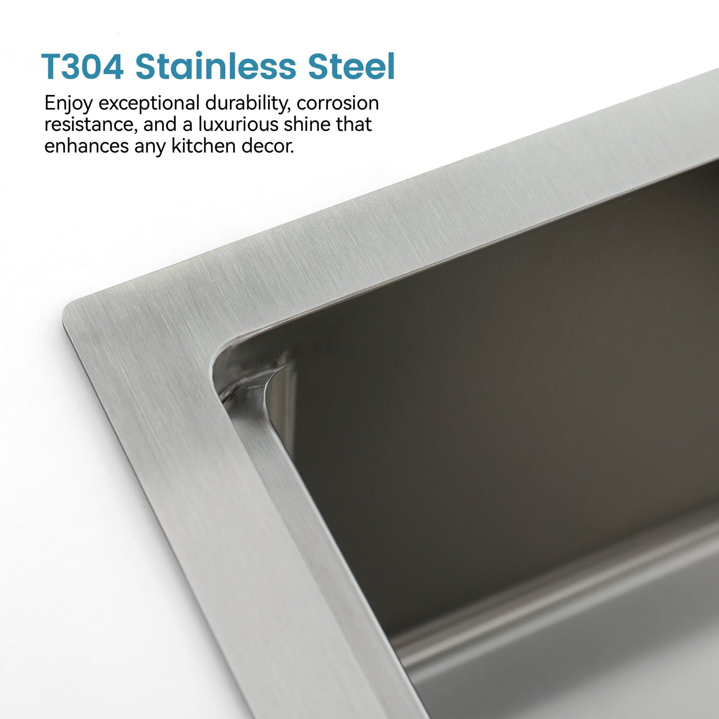 Stainless Steel Kitchen Sink, 30″x19″ Single Bowl, Undermount