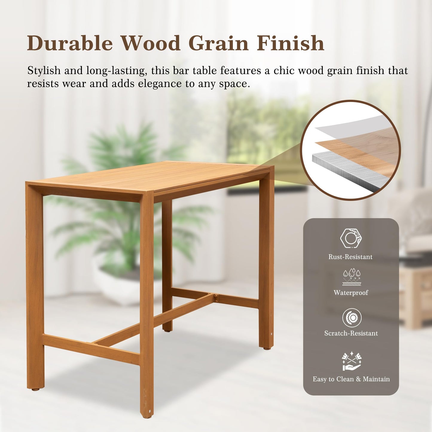 Outdoor Bar Table, Patio Counter Bar Height Table