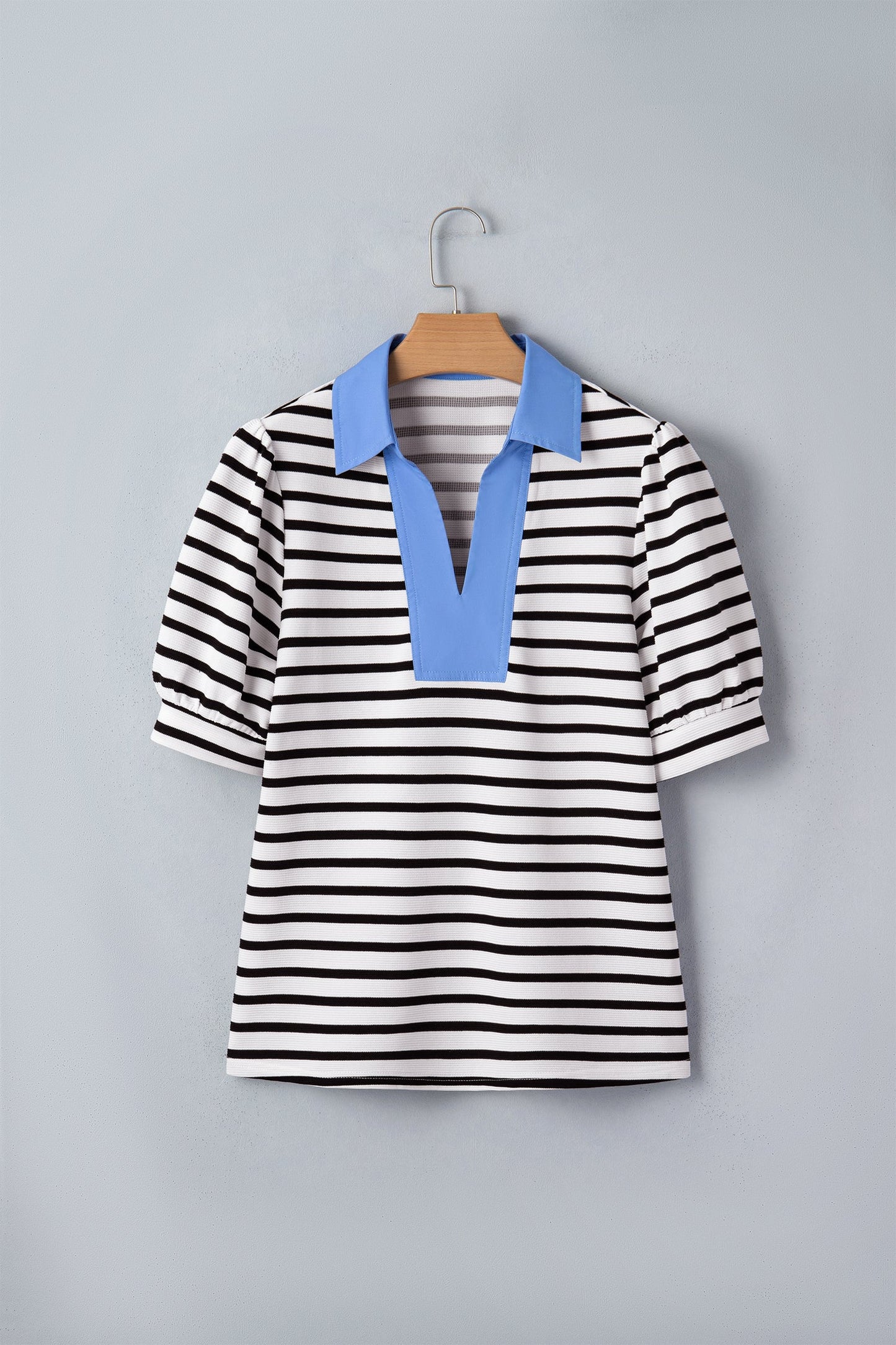 Lina Block Polo Collar Blouse