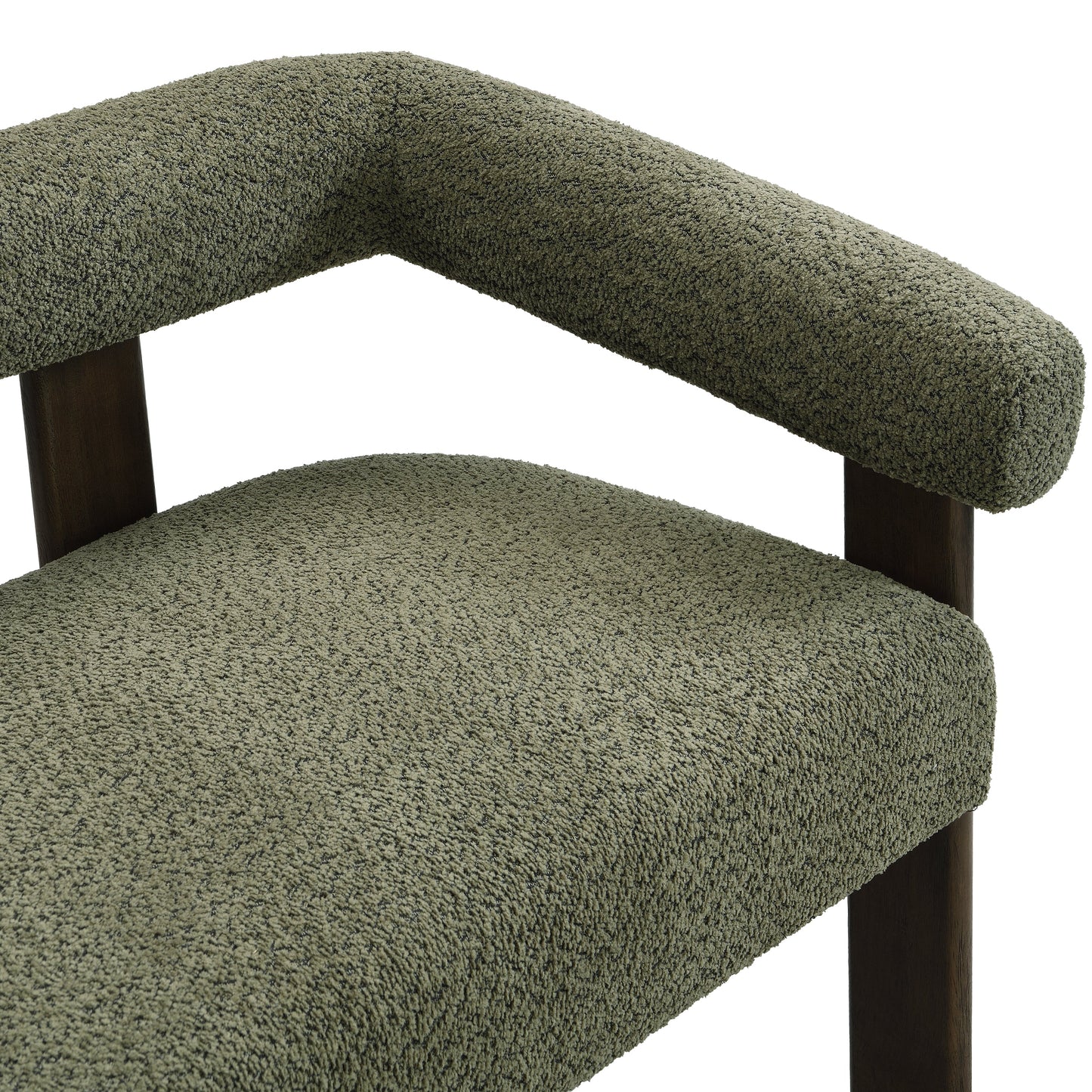 Round Armrest Loveseat (Green + Brown)