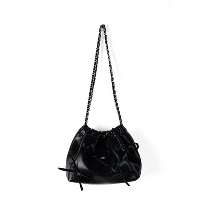 Commuter versatile chain bag, bow soft leather crossbody bag women, spring fashion shoulder crossbody bag