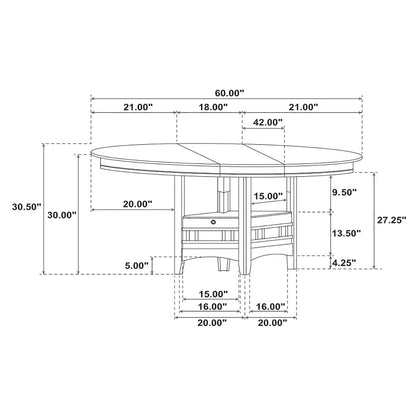 Lavon Oval 60-inch Wood Extension Leaf Dining Table Espresso