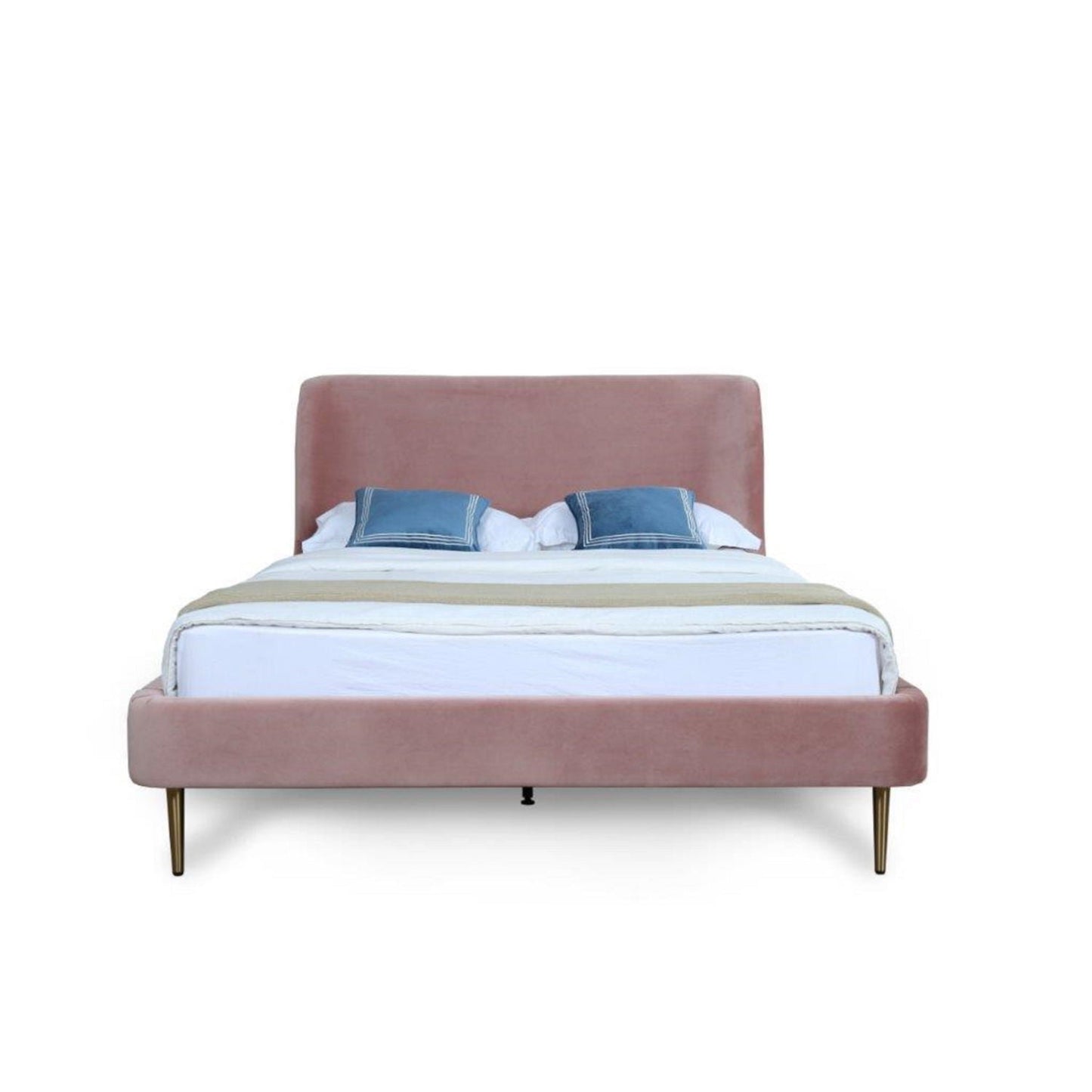 Heather - Upholstered Bed With Curved Headboard