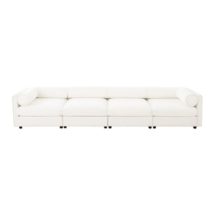 Stylish Sofa With Storage Seat And Cylindrical Backrest