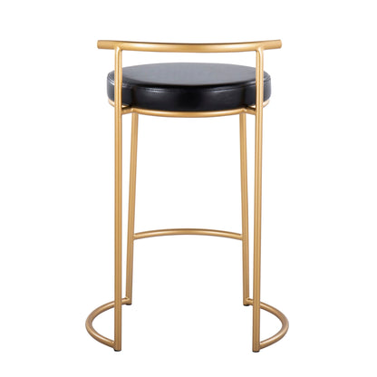 Fuji - Round Contemporary Fixed Height Counter Stool (Set of 2)