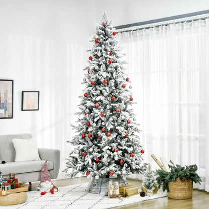 HOMCOM 9 Foot Pine Snow Flocked Artificial Christmas Tree