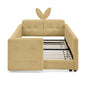 Cute Rabbit Ear Upholstered Platform Bed Frame With Safety Rail