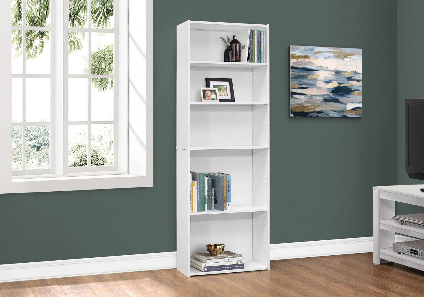 6-Tier Transitional Bookshelf for Office