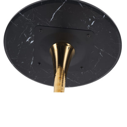 Mid-Century Black Marble Tulip Table