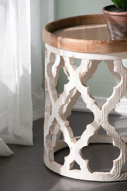 Stylish Rustic Round Wooden Table