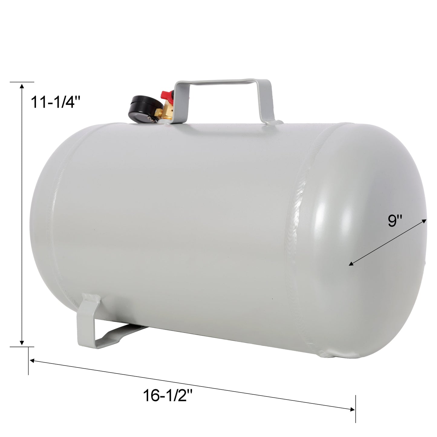 Portable 5 Gallon Aluminum Air Tank with Pressure Gauge and Hose