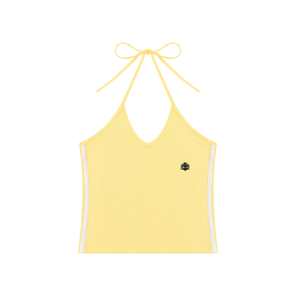 Loki & Ivy Women's Color Block Halter Crop Tank Top