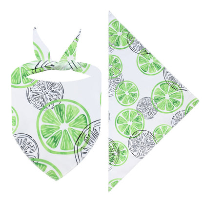 Cross-border New Cartoon Cute Pet Triangle Fresh Fruit Polyester Printed Cat And Dog Saliva Towel Scarf Wholesale