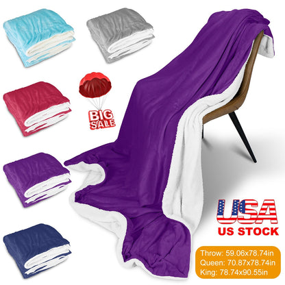 Fleece Throw Blanket - Double-Sided Soft Microfiber Polyester