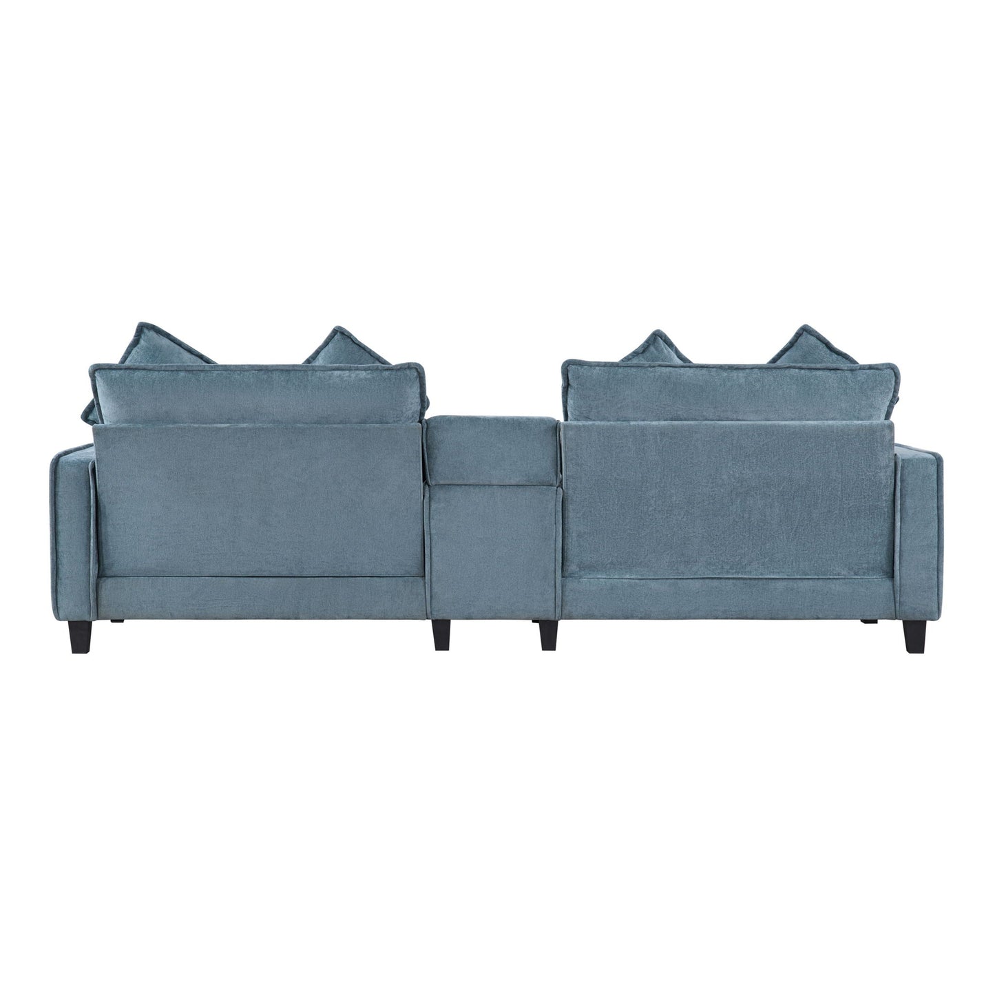 Modern Sectional Sofa With Removable Ottomans, USB Ports