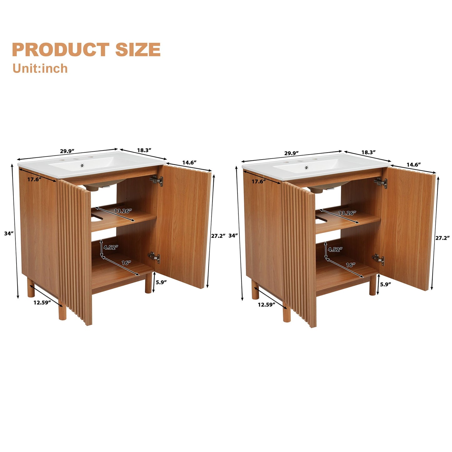 Traditional Bathroom Vanity With Ceramic Sink