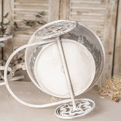 Rustic Bicycle Metal Wire Wall Planter Basket