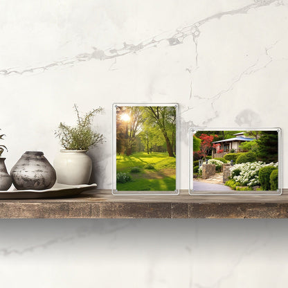 4Pcs Acrylic Photo Frames 5x7In Photo Display Vertically Horizontally Free Standing Desktop Picture Frame High Definition Magnetic Frameless Photo Hol