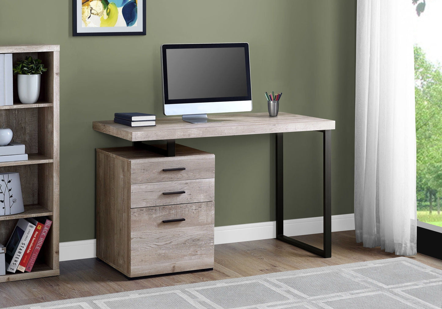 Computer Desk For Home Office, Left or Right Setup with Storage Drawers