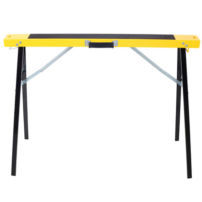 Folding Portable Saw Horses 2 Pack With Fast Open Legs, Heavy Duty For Garage And Workshop - Yellow / Black