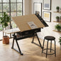 Adjustable Drawing Drafting Table Desk With 2 Drawers - Maple