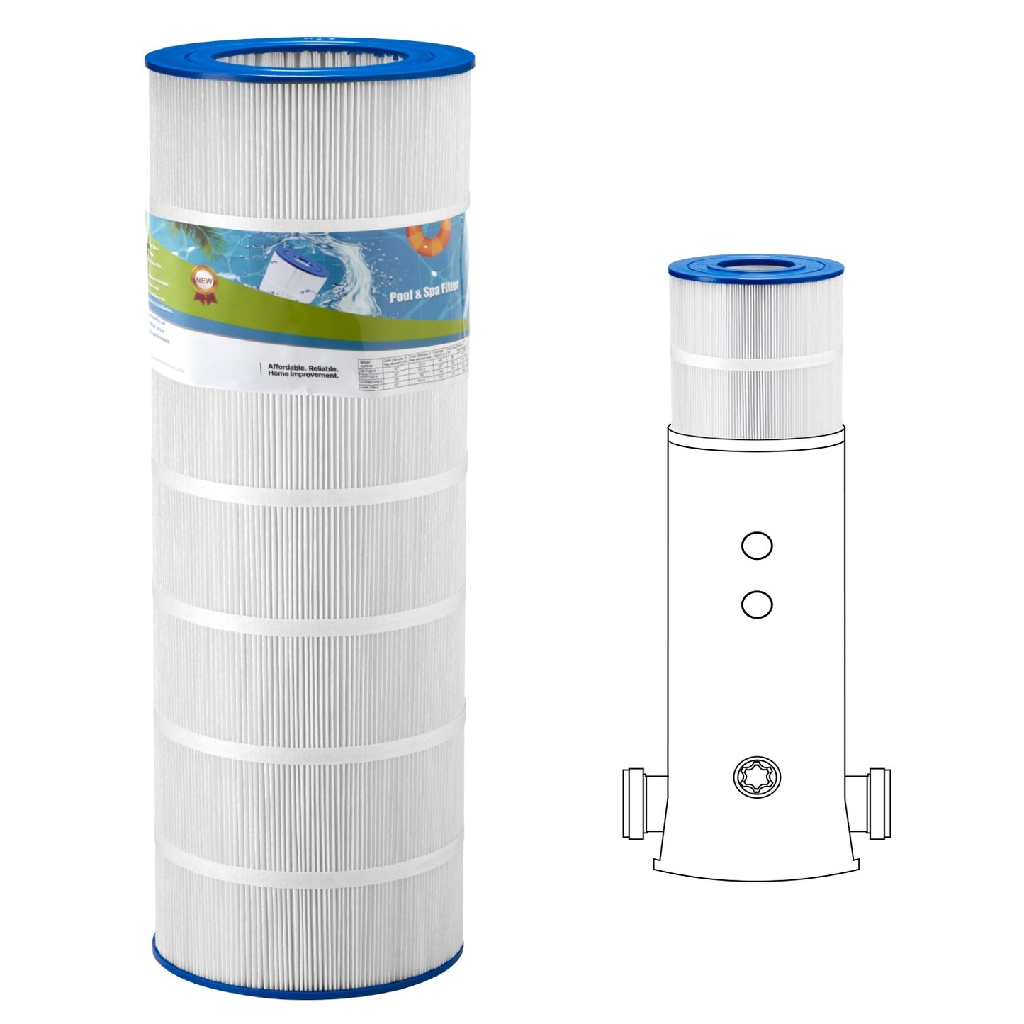 Hot Tub Pool Filter Cartridge 150 Sqft Compatible Pentair R173216 Pleatco PAP150