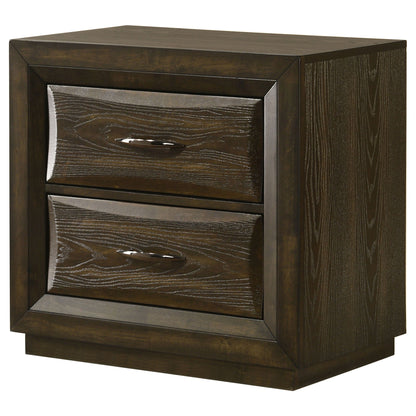 Atlas 2-drawer Bedroom Nightstand Bedside Table Dark Oak
