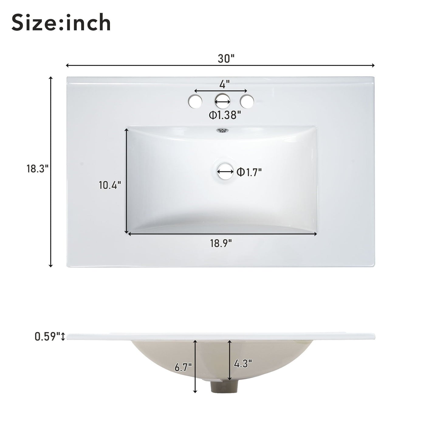 Elegant Bathroom Vanity With Ceramic Sink And Versatile Storage