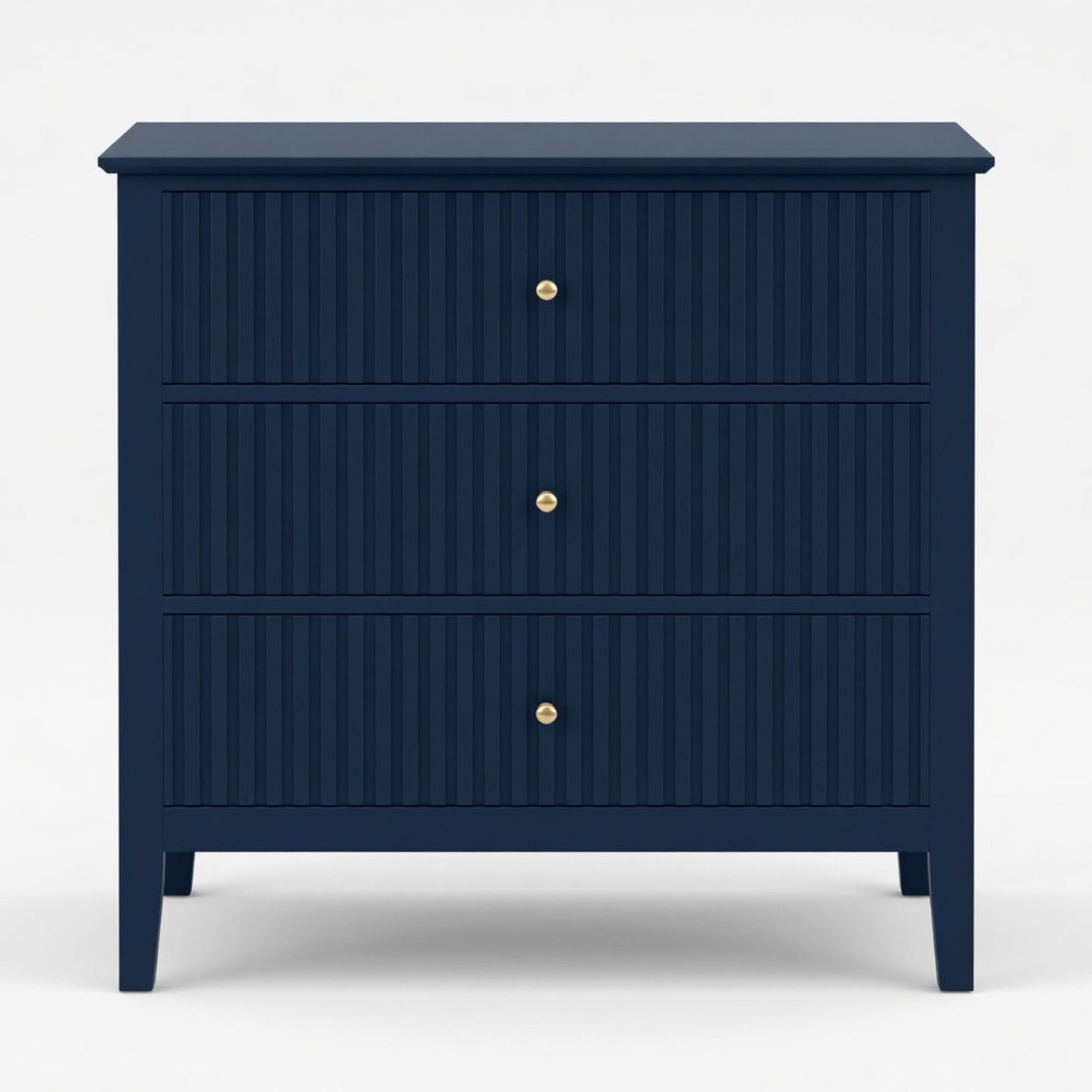 Fluted 3 Drawer Nightstand With Soft Close Slides